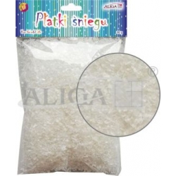 Płatki śniegu ,śnieg /  biało-perłowe /  duże opakowanie op.80g